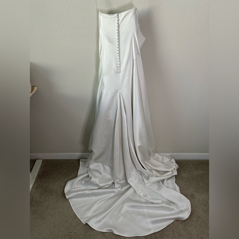 REFORMATION Elena Satin White Bridal Wedding Gown Maxi Dress SZ US 10 - Picture 14 of 14